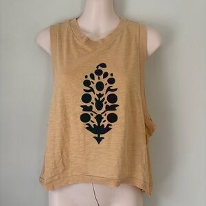 NWOT Free People Movement Tan Sleeveless Logo Reflective Love Tank Top XS